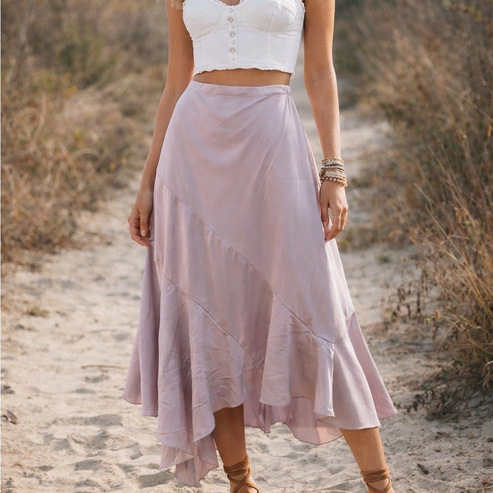 Free People Asymmetrical Lavender Skirt